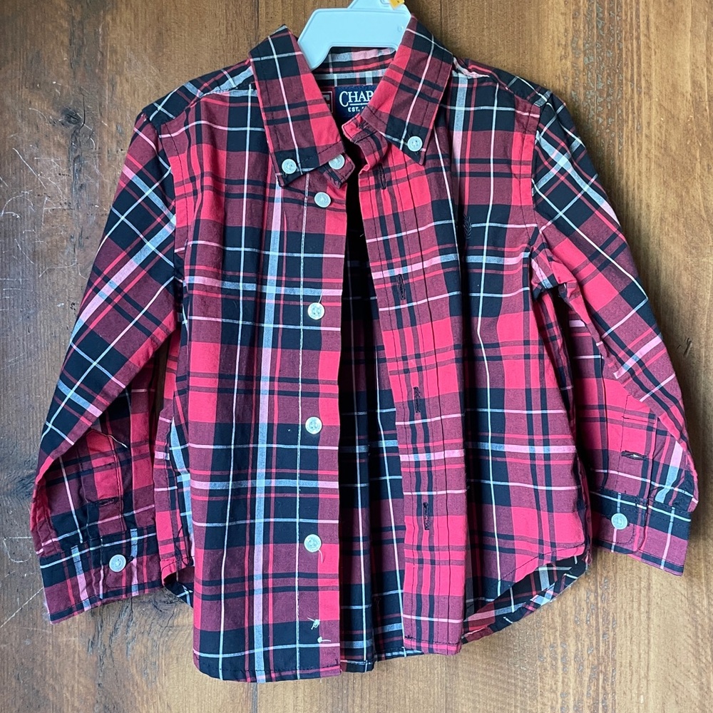 Boys button up shirt sz 24mo.